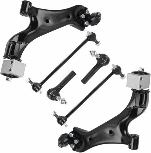Front Lower Left & Right Control Arms w/Ball Joint + Stabilizer Sway Bar End Link + Outer Tie Rod Ends Suspension Kit for Chevrolet Equinox GMC Terrain 2010-2017 (6pc) in Saudi Arabia