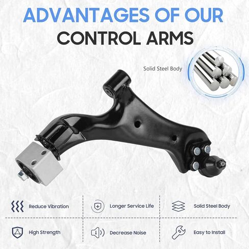 Front Lower Left & Right Control Arms w/Ball Joint + Stabilizer Sway Bar End Link + Outer Tie Rod Ends Suspension Kit for Chevrolet Equinox GMC Terrain 2010-2017 (6pc) in Saudi Arabia