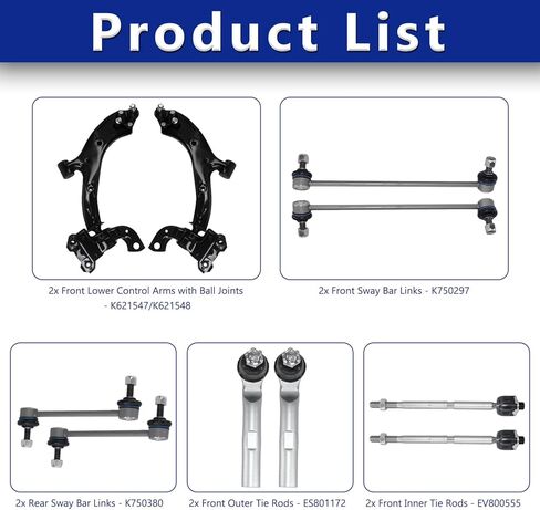 Control Arm, Replacement For Front Control Arm With Ball Joint Sway Bar Inner Outer Tie Rod Compatible With 2007-2012 Acura RDX - 10 Pcs in Saudi Arabia