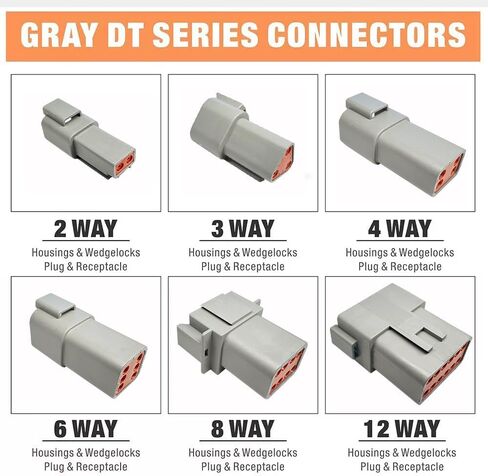 204PCS Deutsch Connector Kit, DT 2 3 4 6 8 12 Pin Connectors, IP67 Waterproof Electrical Connectors Plug with 70 Pairs Size 16 Stamped Contacts for Car Truck Boat Motor in Saudi Arabia