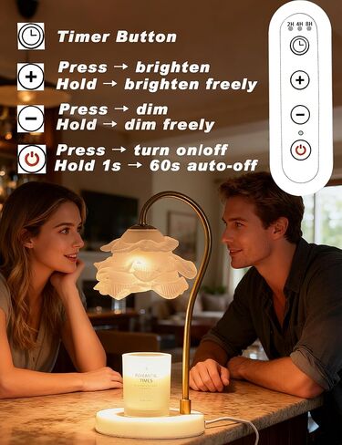 مصباح تدفئة الشموع مع مؤقت، سخان شموع قابل للتعتيم لشموع الجرة، سخان يذوب الشمع، هدايا عيد ميلاد للأمهات، هدايا تدفئة المنزل للأصدقاء في المنزل الجديد in Kuwait