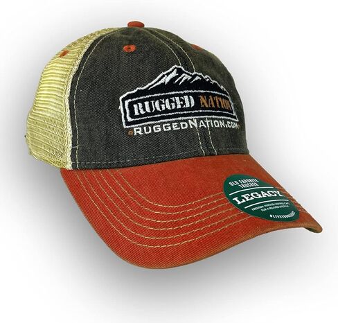Custom Trucker Hat - Orange - Adjustable Old Favorite by Legacy Resort Wear in Saudi Arabia