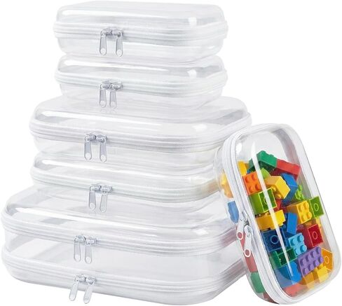 مجموعة ديمور ألتيميت لتنظيم الأغراض - 6 عبوات حافظة شفافة بسحاب (2 كبيرة + 2 متوسطة + 2 صغيرة) مجموعة متعددة الأحجام، حل تخزين كامل للمكياج والحرف اليدوية والألعاب والإلكترونيات (6 عبوات) in Kuwait