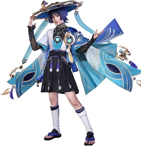 KIRA KIRA Genshin Impact Wanderer Scaramouche Costume Plus Size Doki-SR Genshin Wanderer Outfits for Halloween in Kuwait
