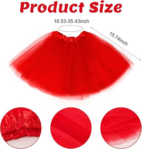 4Pcs Red and Blue Layered Tulle Tutu Costumes Set with Ponytail Headband Fingerless Gloves Knee High Socks for Women in Kuwait