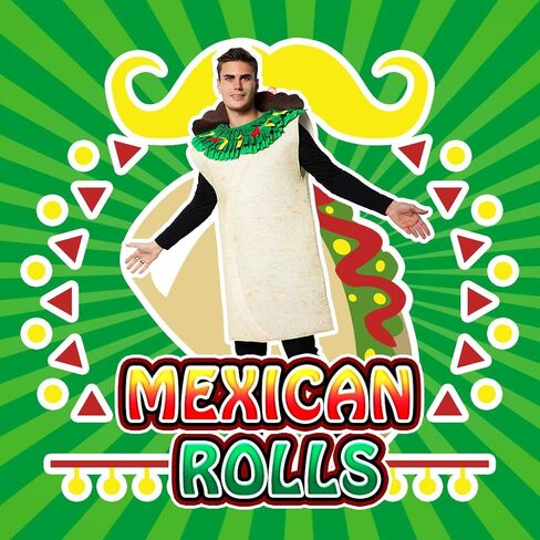 ReneeCho Adult Burrito Costume Halloween Funny Food costumes Mexican Food Mascot Men Women in Saudi Arabia