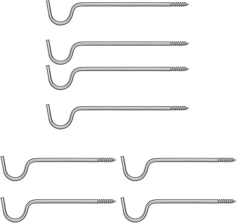 8 قطع دعامة قضيب ستارة واحدة، دعامة دعم قضيب ستارة بسيطة فضية اللون، شماعة دعم قضيب ستارة معدني متوسط ​​قوي بدون براغي لدعم أعمدة الستارة، 2.5 بوصة و3.5 بوصة in Kuwait