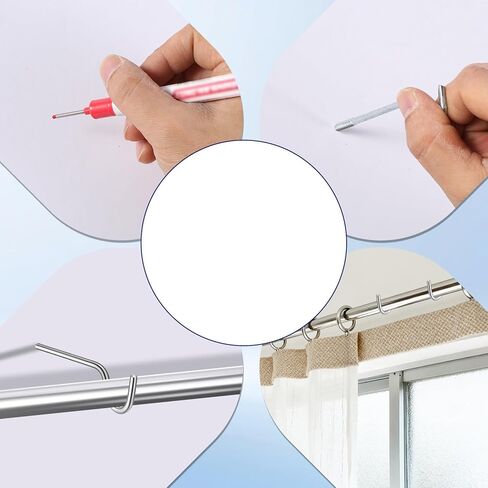 8 قطع دعامة قضيب ستارة واحدة، دعامة دعم قضيب ستارة بسيطة فضية اللون، شماعة دعم قضيب ستارة معدني متوسط ​​قوي بدون براغي لدعم أعمدة الستارة، 2.5 بوصة و3.5 بوصة in Kuwait