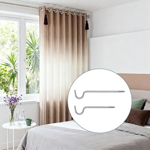 8 قطع دعامة قضيب ستارة واحدة، دعامة دعم قضيب ستارة بسيطة فضية اللون، شماعة دعم قضيب ستارة معدني متوسط ​​قوي بدون براغي لدعم أعمدة الستارة، 2.5 بوصة و3.5 بوصة in Kuwait