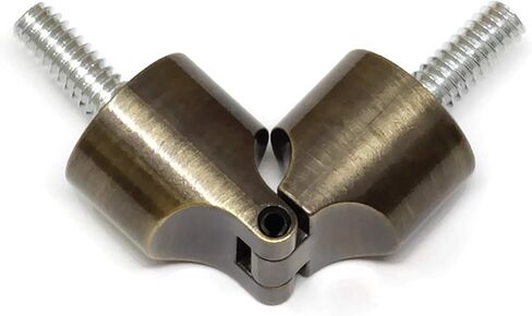 Urbanest 3/4 inch Adjustable Corner Curtain Rod Connector Hinged Elbow for Corner Window, Antique Brass in Kuwait