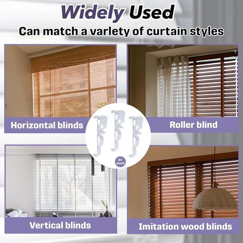 24 Pack 2.5 Inch Clear Valance Clips for Blinds - Replacement Clips Compatible with Country Woods & Faux Wood Blinds in Kuwait