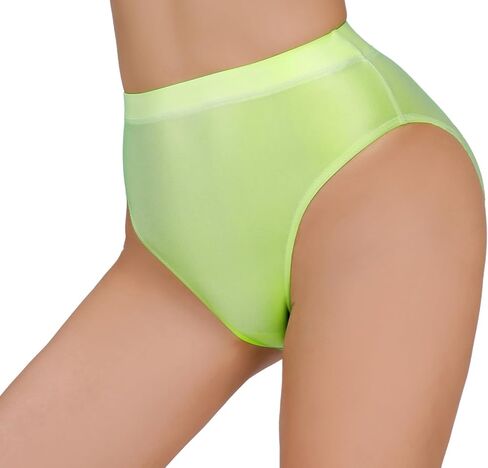 FEOYA Women Sexy Oill Glossy Bikini Briefs High Waist Cheeky Panties See Through Sheer Bottoms Underwear for Club Party in Saudi Arabia