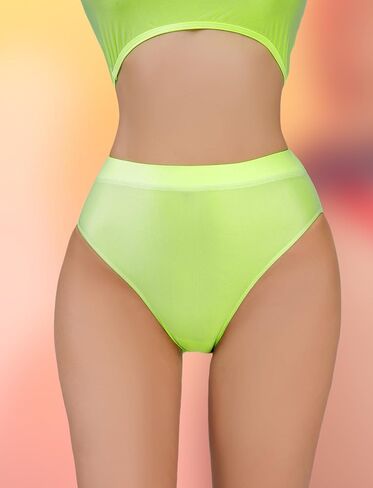 FEOYA Women Sexy Oill Glossy Bikini Briefs High Waist Cheeky Panties See Through Sheer Bottoms Underwear for Club Party in Saudi Arabia
