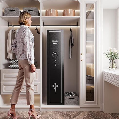 KAER 2-3 Gun Safe for Rifles and Pistols Gun Safe for Home with Quick Access Removable Shelf Gun Cabinet with Removable Gun Racks Pistol Pockets for Home,Office,Warehouse in Kuwait