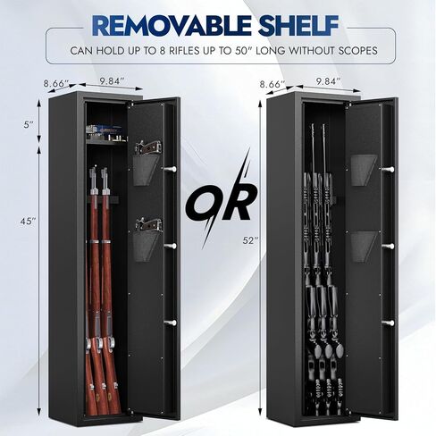 KAER 2-3 Gun Safe for Rifles and Pistols Gun Safe for Home with Quick Access Removable Shelf Gun Cabinet with Removable Gun Racks Pistol Pockets for Home,Office,Warehouse in Kuwait