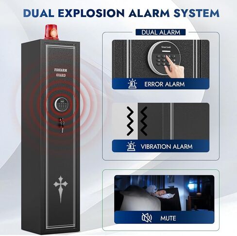 KAER 2-3 Gun Safe for Rifles and Pistols Gun Safe for Home with Quick Access Removable Shelf Gun Cabinet with Removable Gun Racks Pistol Pockets for Home,Office,Warehouse in Kuwait