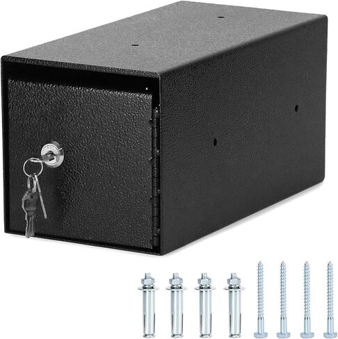 QWORK Heavy-Duty Key Lock Depository Drop Safe Lock Box with Anti-Theft Slot for Cash,Key, Receipts, Document Storage - for Small Businesses, Retail in Saudi Arabia