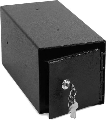 QWORK Heavy-Duty Key Lock Depository Drop Safe Lock Box with Anti-Theft Slot for Cash,Key, Receipts, Document Storage - for Small Businesses, Retail in Saudi Arabia