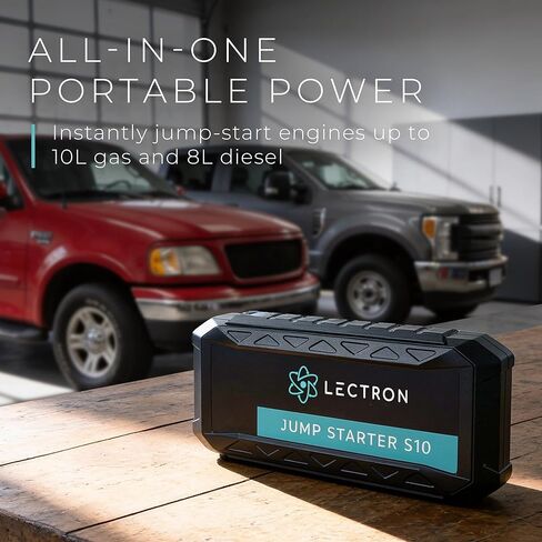 Lectron 4000A Car Battery Jump Starter S10 with 60W USB-C PD Fast Charging with car Charger– Portable Battery Booster for Up to 10L Gas/8L Diesel for 12V Vehicles– 20000mAh with Smart Digital Display in Kuwait