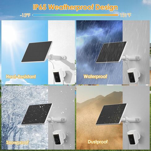 لوحة شمسية 6 واط متوافقة مع كاميرا WYZE Battery Cam Pro وCam Outdoor V1/V2، شاحن شمسي لكاميرات WYZE مع كابل USB-C بطول 10 أقدام ومحول USB صغير، حامل قابل للتعديل من 5.9 بوصة إلى 8.7 بوصة، مقاوم للماء IP65 in Kuwait