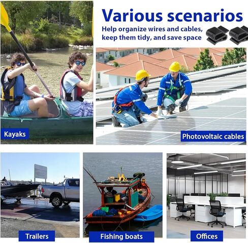30 Pcs Trailer Wire Clips Photovoltaic Clamp Plastic Wires Clip Trailer Frame Wire Clips 25 * 15mm Black Outdoor Solar Panel Double Wires Clamps for PV Wiring Boat Cable in Kuwait