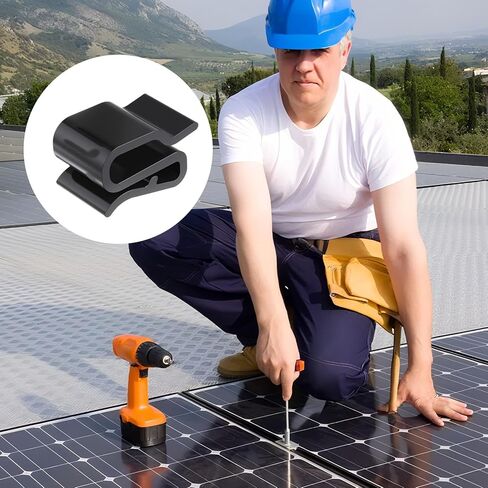 30 Pcs Trailer Wire Clips Photovoltaic Clamp Plastic Wires Clip Trailer Frame Wire Clips 25 * 15mm Black Outdoor Solar Panel Double Wires Clamps for PV Wiring Boat Cable in Kuwait