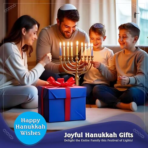 كيباه قطنية مقاس 19 سم مع تطريز نجمة داود الزرقاء للرجال والأولاد، قبعة ياماكا من إسرائيل (قاعدة بيضاء) in Kuwait