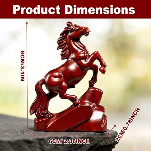 تمثال حصان، تمثال حصان أحمر فنغ شوي صيني لحصان النار، ديكور مكتب فنغ شوي من أجل الحظ السعيد، زخرفة زودياك محظوظة للمنزل والمكتب in Kuwait