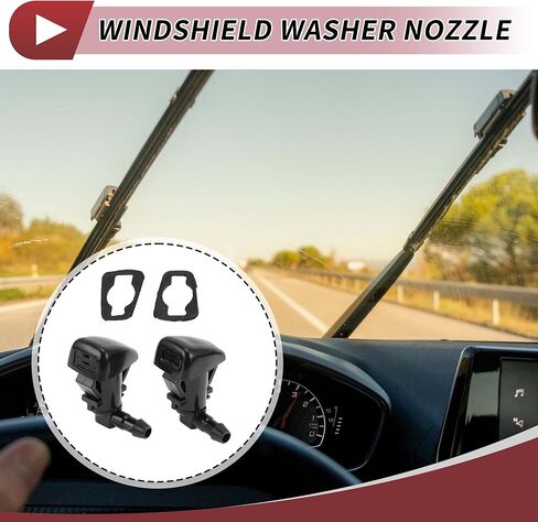 2pcs Windshield Washer Nozzle for Dodge Charger 2011-2018 for Chrysler 300 Front Windshield Spray Nozzles Wiper Spray Washer Jet No.5182327AA Black in Saudi Arabia