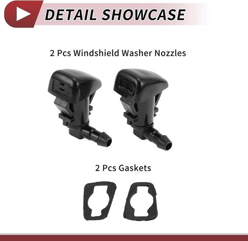 2pcs Windshield Washer Nozzle for Dodge Charger 2011-2018 for Chrysler 300 Front Windshield Spray Nozzles Wiper Spray Washer Jet No.5182327AA Black in Saudi Arabia