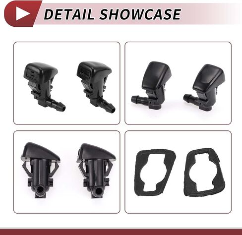 2pcs Windshield Washer Nozzle for Dodge Charger 2011-2018 for Chrysler 300 Front Windshield Spray Nozzles Wiper Spray Washer Jet No.5182327AA Black in Saudi Arabia
