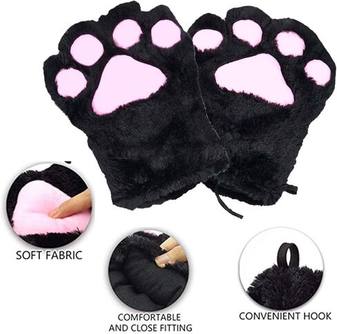 زي تنكري للقطط من أبيدا - مجموعة من 5 قطع لأذن وذيل القطط مع قفازات للأقدام وأنياب أسنان مصاصي الدماء in Kuwait