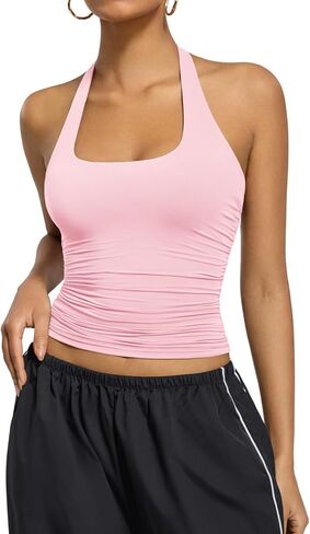 المرأة الرسن تانك القمم مزدوجة اصطف عارية الذراعين Y2K العصرية الخروج الربيع الصيف ملابس عصرية 2026 in Kuwait