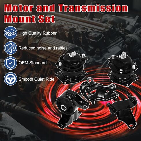 5Pcs Engine Motor Mount Compatible with Honda Odyssey V6 3.5L 2005 2006 Transmission Mount Set, Replace A4555 A4559 A65026EL A4583EL A6582 in Kuwait