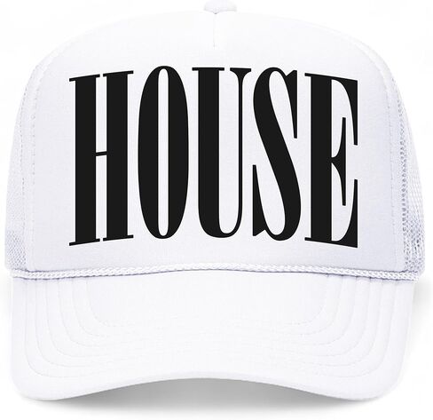 House Serif Vintage Trucker Hat | Music Festival Rave Concert | Premium Adjustable Snapback Baseball Hat for Men & Women in Saudi Arabia