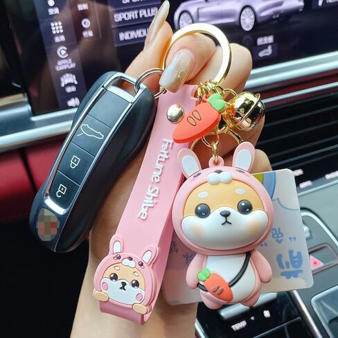4 قطع لطيف kawaii 12 زودياك موضوع محظوظ الحيوانات شبعا اينو قلادة المفاتيح مفتاح سلسلة، كيرينغ عاشق هدية عيد الحب قلادة لحقيبة يد حمل محفظة حقيبة الظهر مفتاح السيارة حزام المعصم in Kuwait