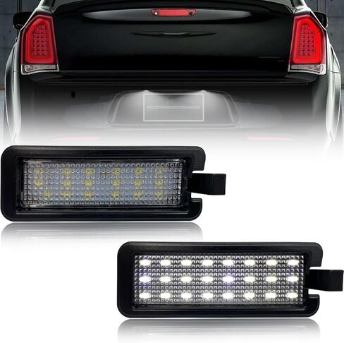 White LED License Plate Light for 2015-2023 Chrysler 300, 2017-2023 Chrysler Pacifica, 2020-2023 Chrysler Voyager Rear Number Licence Tag Lamp Lights Assembly No.# 68211290AB 68582284AA in Kuwait