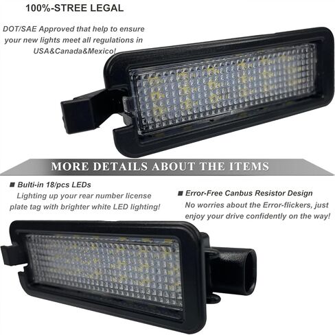 White LED License Plate Light for 2015-2023 Chrysler 300, 2017-2023 Chrysler Pacifica, 2020-2023 Chrysler Voyager Rear Number Licence Tag Lamp Lights Assembly No.# 68211290AB 68582284AA in Kuwait