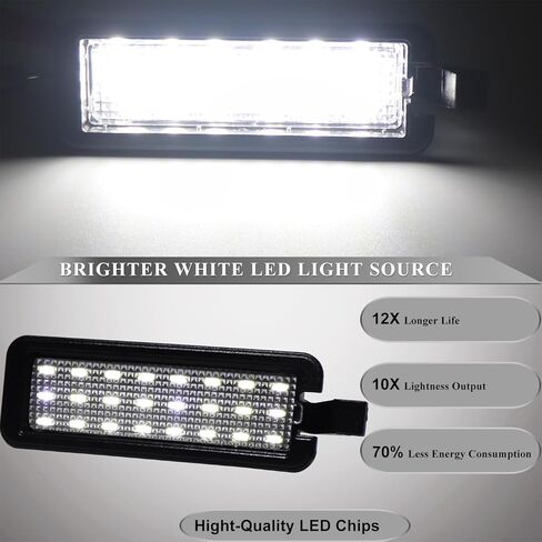 White LED License Plate Light for 2015-2023 Chrysler 300, 2017-2023 Chrysler Pacifica, 2020-2023 Chrysler Voyager Rear Number Licence Tag Lamp Lights Assembly No.# 68211290AB 68582284AA in Kuwait