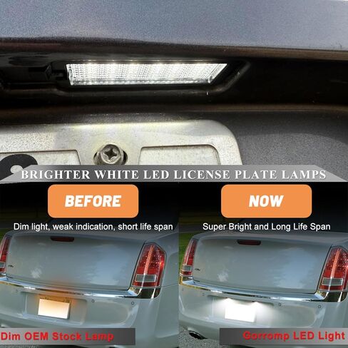 White LED License Plate Light for 2015-2023 Chrysler 300, 2017-2023 Chrysler Pacifica, 2020-2023 Chrysler Voyager Rear Number Licence Tag Lamp Lights Assembly No.# 68211290AB 68582284AA in Kuwait