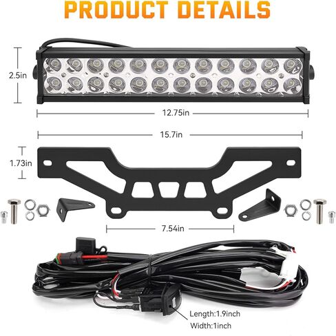 JERBOR X3 Shock Tower Light Bar Mount Bracket Fit for Can-Am Maverick X3 Max X RS Turbo R, Including 40W Led Light Bar and Rocker Switch Wiring Harness (White) in Saudi Arabia