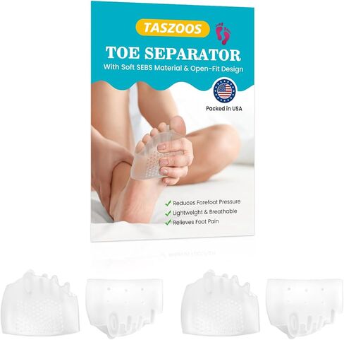 4Pcs Toe Separators & Metatarsal Pads for Women & Men - Ball of Foot Cushion, Gel Toe Spacers for Pain Relief, Metatarsalgia, Morton’s Neuroma, Long Hours of Standing or Walking in Kuwait