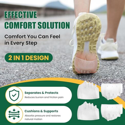4Pcs Toe Separators & Metatarsal Pads for Women & Men - Ball of Foot Cushion, Gel Toe Spacers for Pain Relief, Metatarsalgia, Morton’s Neuroma, Long Hours of Standing or Walking in Kuwait