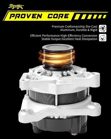 Oktiger Upgraded 1.5L Alternator for Honda Accord Ex Exl Lx Sport 2018-2022, Civic Ex Exl Lx Si Sport Touring 2018-2023, Crv 2017-2023, L4 12V 135A CW 7-Groove Clutch Pulley, OE 31100-5PA-A01 in Kuwait