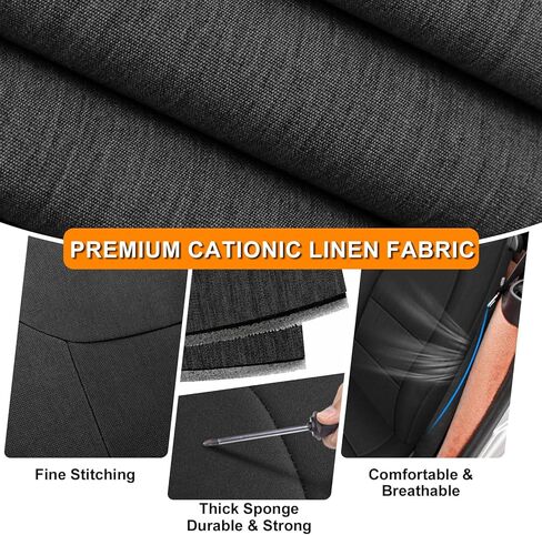 Seat Covers Compatible with 1997-2004 Porsche Boxster 911/996/986, Heavy Duty Cationic Linen Fabric Seat Protector in Kuwait
