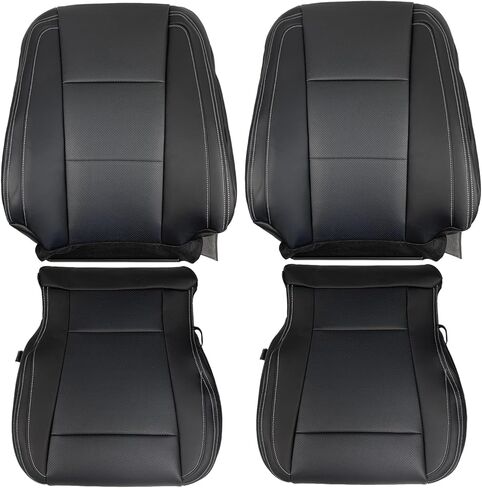 Car Seat Cover for Ford F150 Lariat 2015-2017,4 PCS Driver Passenger Perforated Leather Seat Cover,Replacement Car Seat Covers for Ford F150 Lariat 2015-2017,Black in Kuwait