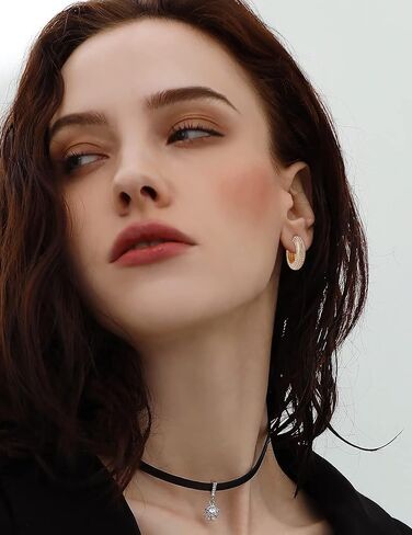 WOWORAMA Gold Open Hoop Earrings for Women Sparkly CZ Chunky Hoop Earrings Shiny Zircon C Shaped Hoop Earrings Crystal Round Hoops Dainty Minimalist Earrings Jewelry in Saudi Arabia