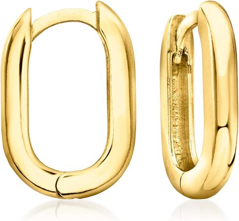 Pure Collection by Ross-Simons 18kt Gold Over Sterling Oval Huggie Hoop Earrings in Saudi Arabia