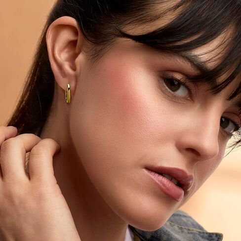 Pure Collection by Ross-Simons 18kt Gold Over Sterling Oval Huggie Hoop Earrings in Saudi Arabia