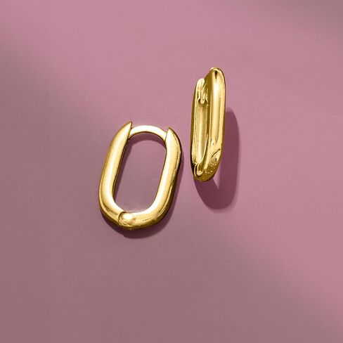 Pure Collection by Ross-Simons 18kt Gold Over Sterling Oval Huggie Hoop Earrings in Saudi Arabia